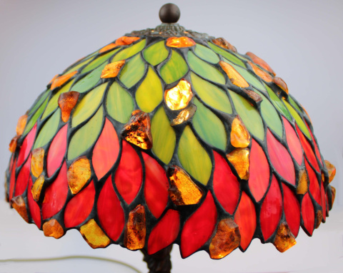 Lampa witrażowa Tiffany z bursztynem - Łezki 30 Lampa witrażowa Tiffany z bursztynem - Łezki 30